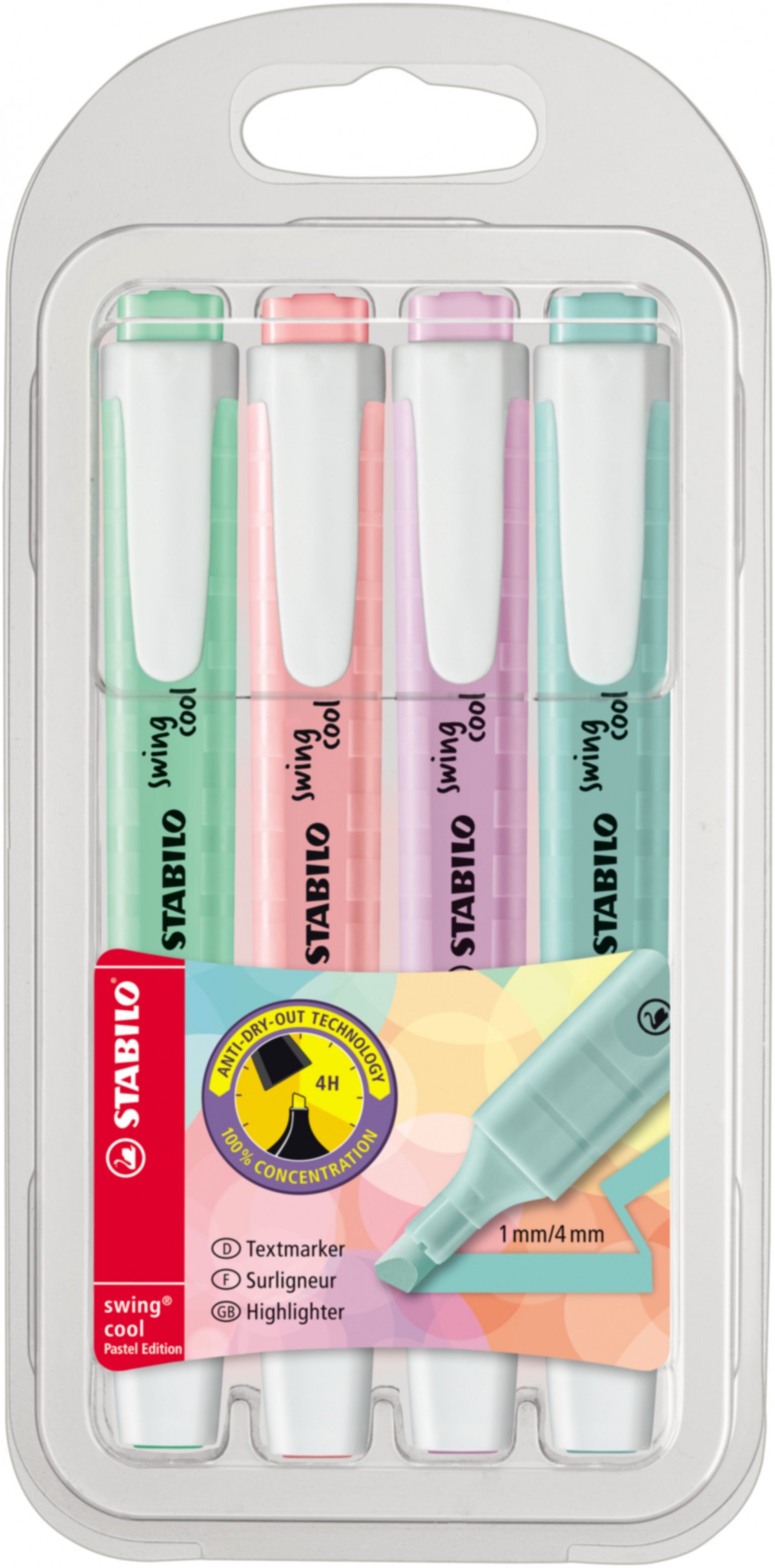 Stabilo Swing Cool 4 Pastel Renk Fosforlu İşaretleme Kalemi